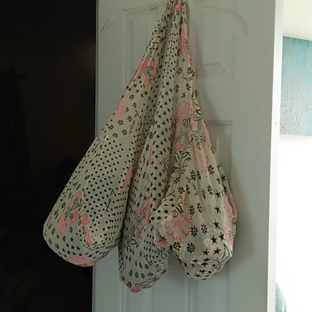 Free People Cloth Linen Purse Tote Shoulder Bag